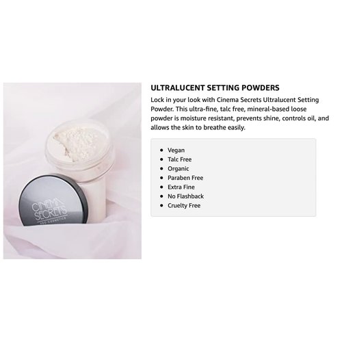 CINEMA SECRETS Pro Cosmetics Ultralucent Loose Setting Powder, Colorless