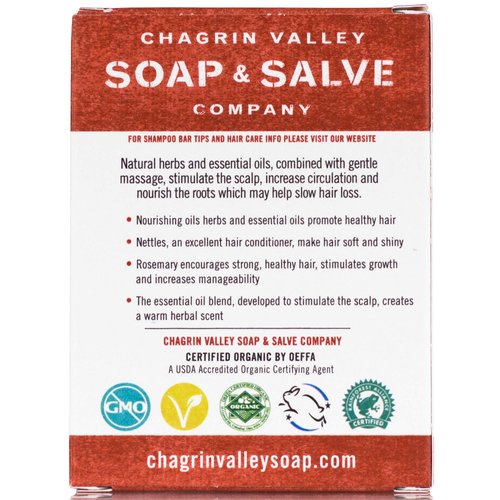 Chagrin Valley Soap & Salve Organic Natural Shampoo Bar - Herb Garden (1 Bar)
