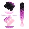 Black Purple Pink Braiding Hair Extensions Ombre Braiding Hair 3 Packs 24 inch Synthetic Hair for Braiding