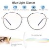 Colossein Round Blue Light Blocking Computer Glasses with Metal Frame for Men Women, UV400 Protection Anti Glare Anti Fatigue Reduce Eye Strain - Black