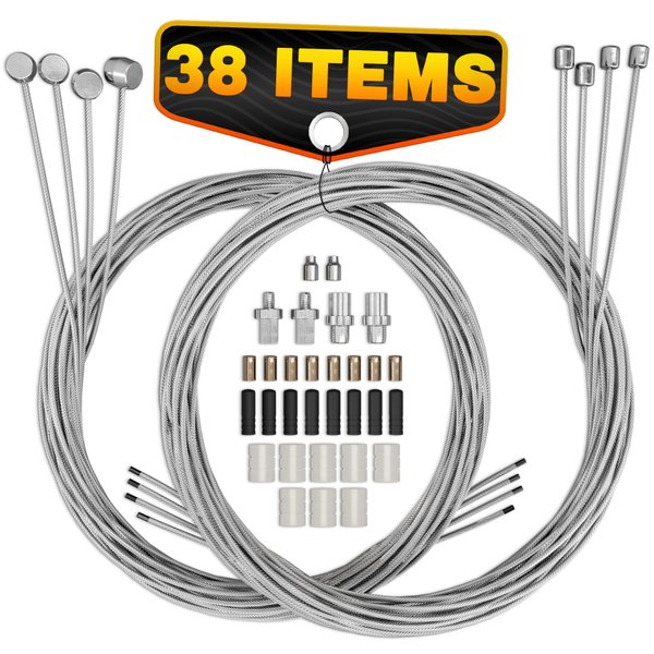 4 Pcs Bike Shifter Cable & 4 Pcs Bike Brake Cable Kit - Durable MTB Set with Corrosion-Resistant Stainless Steel - Compatible Sizes for Brake & Gear Systems, Easy to Install on Road & Mountain Bikes