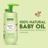 WBM Care Baby Oil, Moisturizing Baby Massage Oil, Mineral Oil Free With 100% Natural Ingredients And Vitamin E - 4.3 fl oz