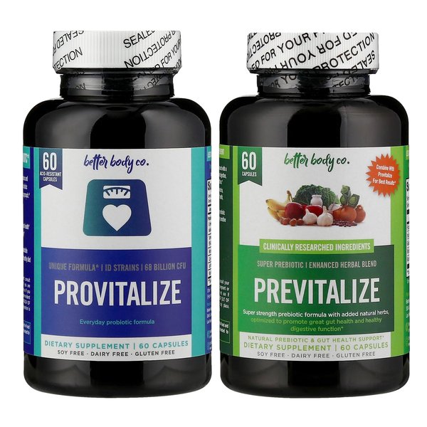 Better Body Co. Slim Gut Bundle | Prebiotics and Probiotics for Women - Bloating Relief - Pre and Pro Probiotics for Menopause - Provitalize & Previtalize Bundle (30 Day Supply)