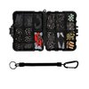 SUPERTHEO Fishing Accessories Kit with Hooks Bass Casting Sinkers Fishing Swivels Snaps Sinker Slides Fishing Line Beads Fishing Set with Tackle Box Lanyard