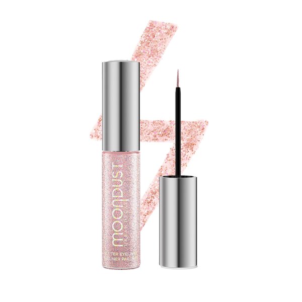 URBAN DECAY Moondust Liquid Glitter Eyeliner (Grind - Light Pink Iridescent Glitter), Sparkly Eye Liner, Glitter Eyeshadow Topper, Universal Shimmering Shades, No Fallout - 0.25 fl oz