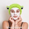 VELSCRUN 6 Pack Spa Headband, Makeup Headband, Face Wash Headband, Skincare Headbands, Green Sponge Hair Band Bow Tie Spa Headband for Washing Face Wristband Set Hair Accessories for Women Gifts