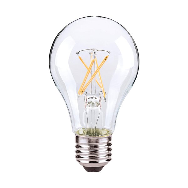 Satco 21734-7.5W A19 LED Clear Medium base 3000K 120V 4-Pack A19 A Line Pear LED Light Bulb