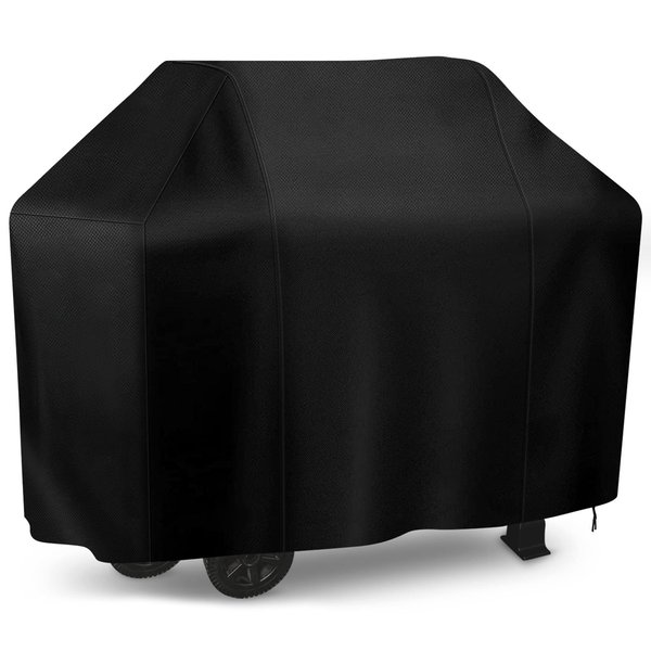 Grill Cover 58 inch, iCOVER Waterproof BBQ Gas Grill Cover, Polyester Easy On/Off, Dustproof Fade Resistant for Weber Char-Broil Nexgrill and More Grills