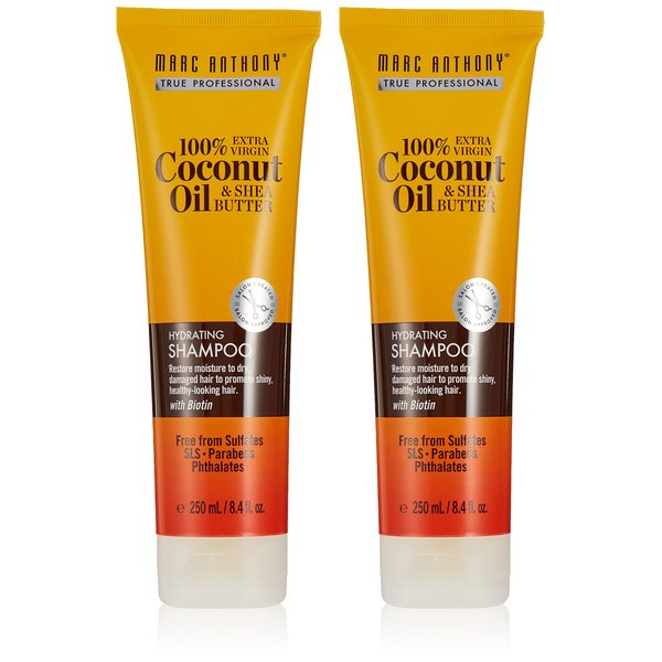 Marc Anthony Coconut Oil Shampoo 8.4 Ounce Tube(No Sulfate) (248ml) (2 Pack)