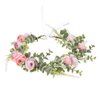 Floral Fall Artificial Baby Breath Flower Halo Wedding Crown Lilac Bridal Headpiece Greenery Crown HC-24 (F-pink)