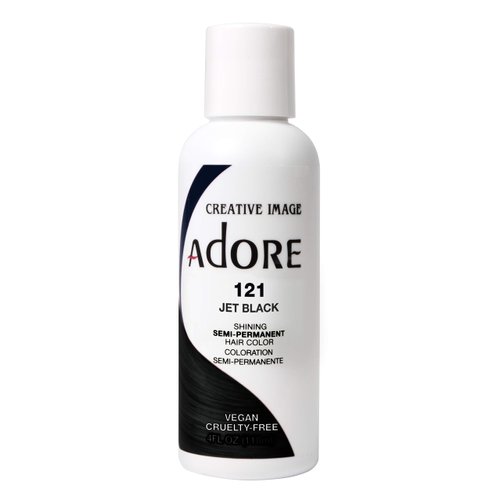 Adore Semi-Permanent Haircolor #121 Jet Black 4 Ounce (118ml) (6 Pack)