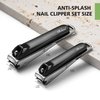BALUCA Nail Clipper with Catcher, No Mess Anti Splash Fingernail Toenail Clipper, Stainless Steel Nail Cutter Nail Trimmer for Men and Women - 2 Pack