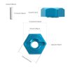 GDOOL 12mm Wheel Hex Hubs Drive Adapter 5mm Thick & Flange M4 Lock Nuts Aluminum for Redcat Axial HSP WLtoys Himoto RC Truck Model Car Upgrade Parts (Blue)