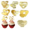 27 Pcs Love Heart Cupcake Toppers Acrylic Cake Topper Minimalist Gold Cake Decorations for Valentine's Day Anniversary Engagement Birthday Wedding Party Supplies