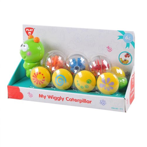 Play My Wiggly Caterpillar Baby Pull-Along Toy, Green/Blue/Red/Yellow Pretend Play Perfect for 18 Months and Up