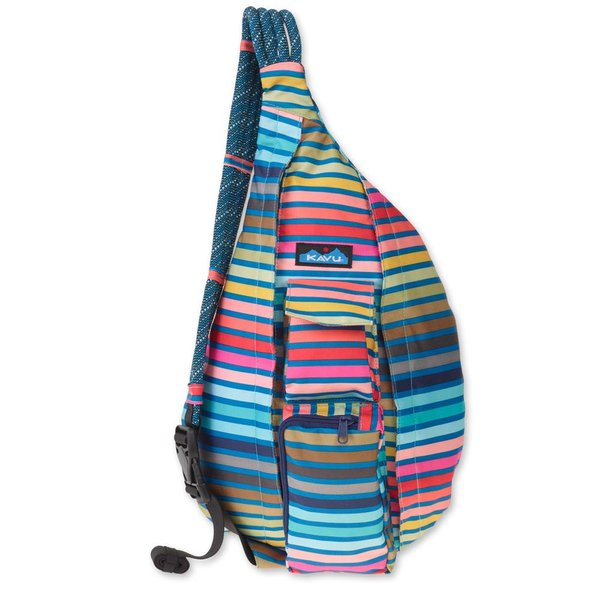 KAVU Original Rope Sling Pack with Adjustable Rope Shoulder Strap, Chroma Stripe
