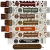Woody Incense Sticks Variety Pack - 120 Insence-Sticks (6 Incents x 20 Insenses) - White Sage, Palo Santo, Dragons Blood, Sandalwood - Natural Incense Set Inciensos with Stick Incense Holder