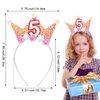 Capiant 5th Birthday Decorations for Women, Birthday Crown Headbands, 5-Year-Old Happy Birthday Decorations Flower Princess Tiara Hair Accessory, Women 5th Birthday Gift Party Decorations Supplies