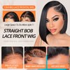 Iridescent 12 Inch Bob Wig Human Hair 13x4 Lace Front Bob Wigs for Black Women Short Straight Lace Wigs Human Hair Glueless Wigs Pre Plucked Pre Cut 180% Density