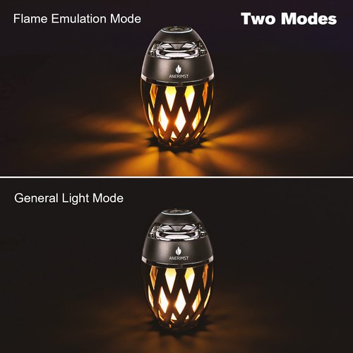 ANERIMST Birthday Gifts for Men, Outdoor Bluetooth Speaker Waterproof Wireless with Torch LED Light, Unique Gift for Him, Husband, Dad, Cool Tech Gadgets for Garden, Patio, Outside (Black)