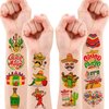 Generic 96 PCS Mexican Tattoos Temporary Theme Cinco De Mayo Fiesta Taco Birthday Party Decorations Favors Supplies Decor Sombrero Maracas Tattoo Stickers for Kids Adults Prizes Carnival
