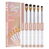 5PCS Acrylic Nail Brush Set, Size 6/8/12/14/16. Kolinsky Hair,Oval Crimped Pressed Shaped Acrylic Nail Brushes,Golden Metal Handle Acrylic Powder Brush Set Professional Manicure For DIY Home Salon