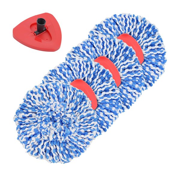5 Pack Mop Replacement Heads Microfiber Spin Mop Refills Replace Head Safe for All Hard-surfaced Floors Includes 2 Extra Cleaning Cloths