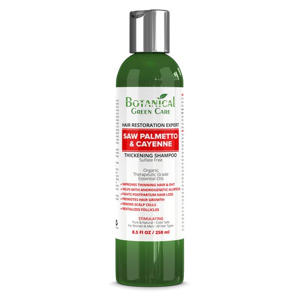 Hair Growth/Anti - Hair Loss Sulfate-Free SHAMPOO “Saw Palmetto & Cayenne”. Alopecia Prevention and DHT Blocker. Doctor Developed. NEW 2018 FORMULA!