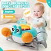 Crawling Crab Baby Toys for 6-12 Months, Baby Musical Toys for 1 Year Old Boys Girls, Tummy Time Crab for Infant Developmental, Toddlers Bilingual Learning Toys, First Christmas Birthday Gifts
