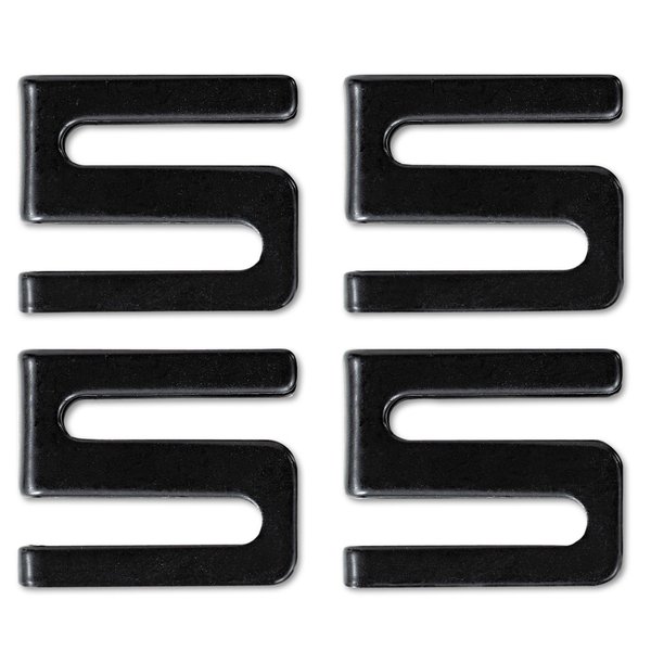 Alera SW59SHBL Wire Shelving S Hooks, Metal, Black, 4 Hooks/Pack