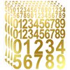 260 Pcs Mailbox Numbers Sticker Adhesive Numbers Mailbox Numbers for Outside Reflective Vinyl Waterproof Numbers Address Number for Residence and Mailbox Signs, 1 Inch 2 Inch 3 Inch (Gold Word)