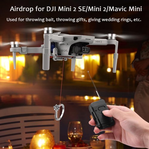 iEago RC Mini 2 Airdrop System for DJI Mini 4K / Mini 2 SE/Mini 2 / Mavic Mini Payload Drop Device Drone Fishing Bait Release Wedding Ring Search Tools Dropper System with Landing Gear Accessories
