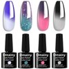 Omainy Gel Nail Polish Set -Color Changing Gel Nail Polish Set Purple Blue Pink Black Color Changing Gel Polish Soak Off UV LED Thermal Temperature Art (4003)
