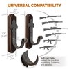 TESLYAR Gun Rack Wall Mount Hold Up Displays Horizontal Gun Rack and Shotgun Hooks Store Rifle Shotgun Bow Real Hardwood Hanger Brown