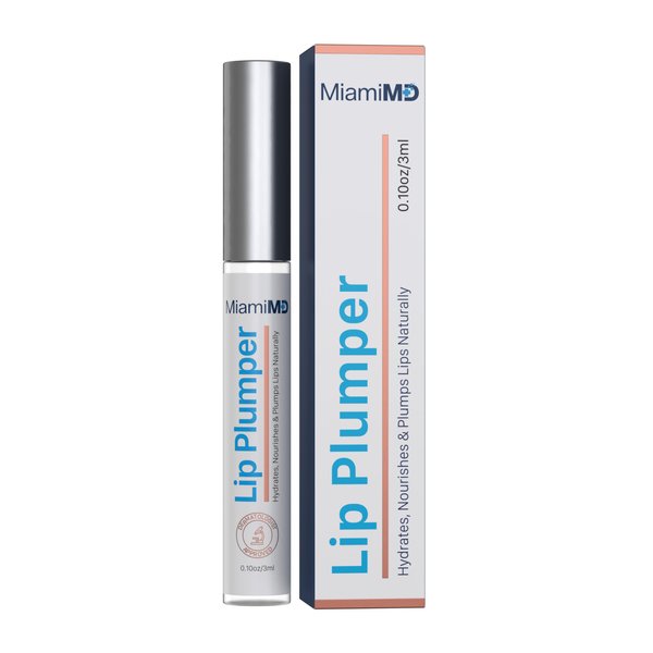 MiamiMD Lip Plumper - Premium Lip Plumping Gloss with Collagen and Vitamin E - Lip Enhancer and Rejuvinator - BHA Free, Paraben Free, Cruelty Free Skincare