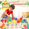 TEWIWAP ABC Matching Dinos Alphabet Learning Toy, Dinosaurs for Toddlers, Toys for Kids 4-6, Montessori Learning Toys for 3 4 5 Year Old, Fine Motor Toys (26PCS Dinos with 26 Letters)