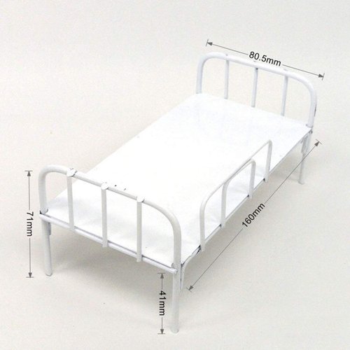 EXCEART Miniture House Furniture Miniature Furnitures Miniature Iron Bed Simulated Bed Iron Bed Toy Mini Furniture Ornaments Miniature Dollhouse Bed Miniatures Mini Bed Big Bed Model White