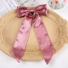 2PCS Silky Satin Hair Bows Hair Clip,Hair Bow Ribbons Clip With Long Tail Bowknot Hair Barrettes for Women Girls Toddlers Teens Kids (Light Pink+Dark Pink)