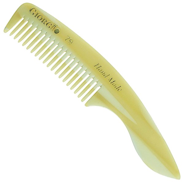 Giorgio G79 Travel Size Mustache and Beard Comb for Men - Small Fine Tooth Pocket Comb for Everyday Hair Care - Sawcut and Hand Polished Pocket Comb and Styling Comb - Handmade Ivory Comb
