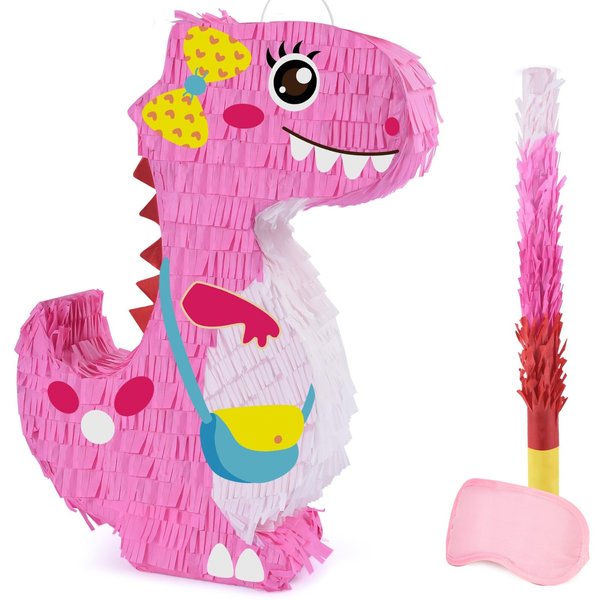 WERNNSAI Dinosaur Piñata - Dinosaur Birthday Party Supplies for Girls Kids Dino Themed Party Piñata Bundle Set Perfect Party Game Activity Decoration