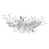 Cathercing Bridal Rhinestone Flower Veil Side Comb Hair Clips Headpiece Wedding Hair Accessories White Bride Hair Piece Styling Hairpins Headband for Wedding Evening Party