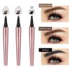 Eyebrow Pencil with 4 Fork Tip,2024 New 3D Waterproof Eyebrow Pencil,Microblading Eyebrow Pen 4 Fork Tip Tattoo Pencil,Eyebrow Pencil with Micro-Fork Tip for Women (Light Brown)