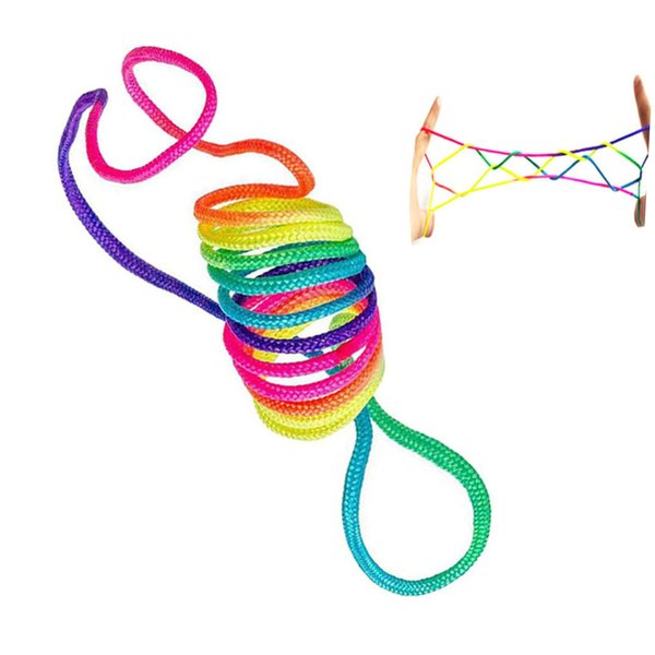 Alasum 6pcs Strings Bassinet Braided Rope Rainbow Cat Cats Cradle String Game Colorful Ropes for Braiding Cats in The Cradle String DIY String Rope Finger Turn over Rope Braid Rope