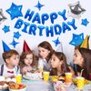 CANREVEL Happy Birthday Banner 13pcs 16 Inch Mylar Foil Letters with 12pcs Star Balloons Birthday Party Decorations for Kids and Adults - 3D Blue