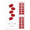 ohora Semi Cured Gel Nail Strips (N Addict) - Works with Any Nail Lamps, Salon-Quality, Long Lasting, Easy to Apply & Remove - Includes 2 Prep Pads, Nail File & Wooden Stick - Red