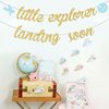 Sursurprise Travel Baby Shower Decorations Little Explorer Landing Soon Banner Adventure Party Supplies