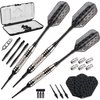 Viper Bobcat Adjustable Weight Soft Tip Darts with Storage/Travel Case: Nickel Silver Plated, Black Rings, 16-18 Grams