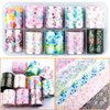 Nail Foil, DANNEASY 30 Rolls Nail Foil Transfer Flower Nail Art Stickers Blossoms Foil Nail Wraps Nail Art Decorations Nail Supplies
