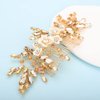 BERYUAN Bridal White Flower Champagne Gold Crystal Rhinestone Hair Comb for Bride Bridesmaid Sliding side Headpieces Wedding Hair Accessories for Women and Girls (Champagne gold)