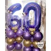 Purple 35 Number Balloons, 40 Inch Giant Number 35 Balloons Foil Mylar Helium Purple Number Balloons for 35th Birthday Party Supplies Anniversary Event Celebration Decorations